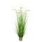 4ft. Artificial Green Grass & Cattails in Iron Pot
